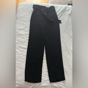 Aritzia Wilfred High Quality Elegant Black Belted High-Waisted Pants